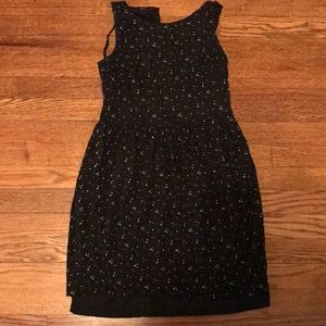 LOFT black dress with white polka dot design